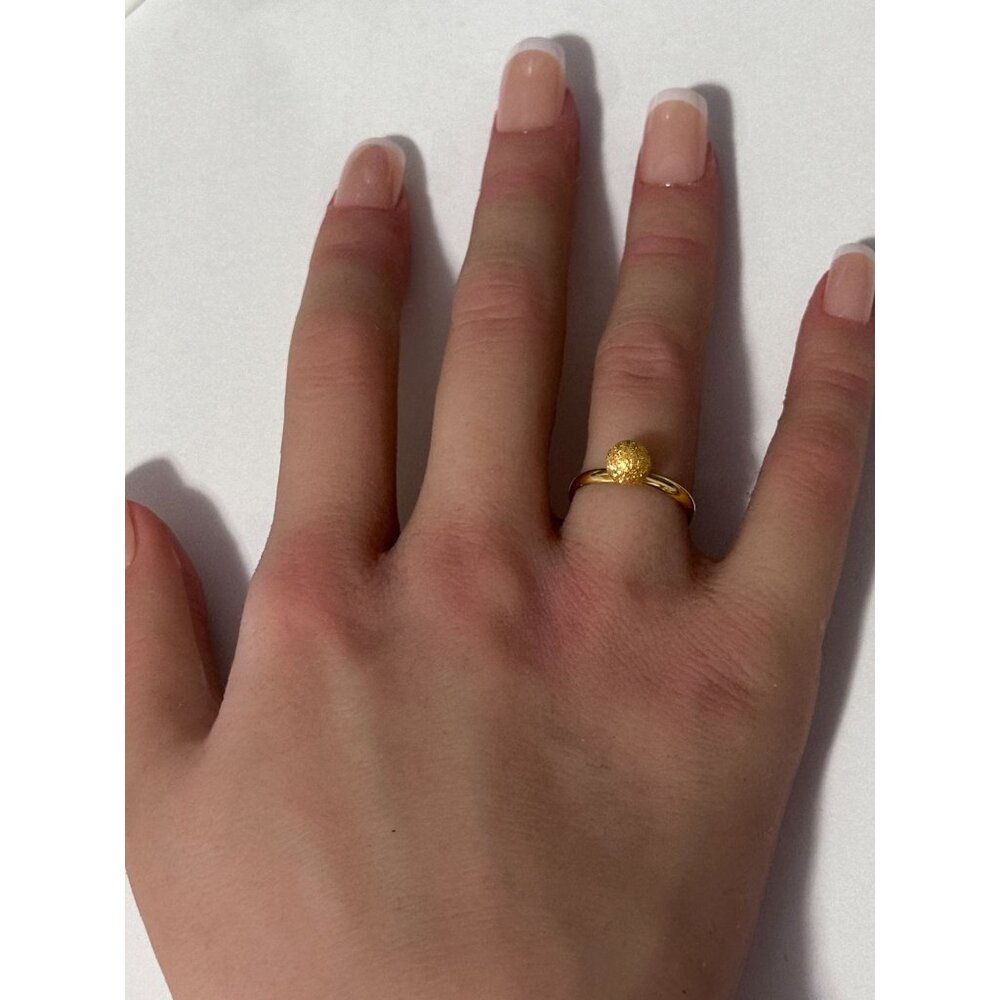18K Gold Ring Ball s Size 5.75 - Picture 7 of 7